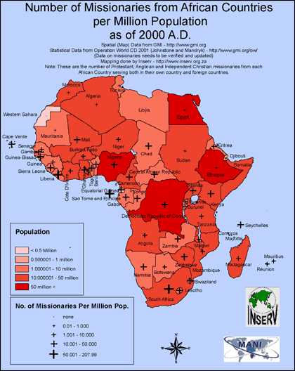 Number of Missionaries from African Countries - Click Image to Close